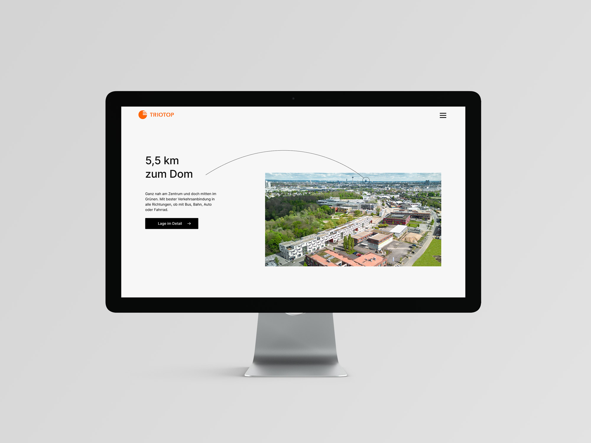 Die Konzeptseite der neuen Website des Triotop auf einem Mac