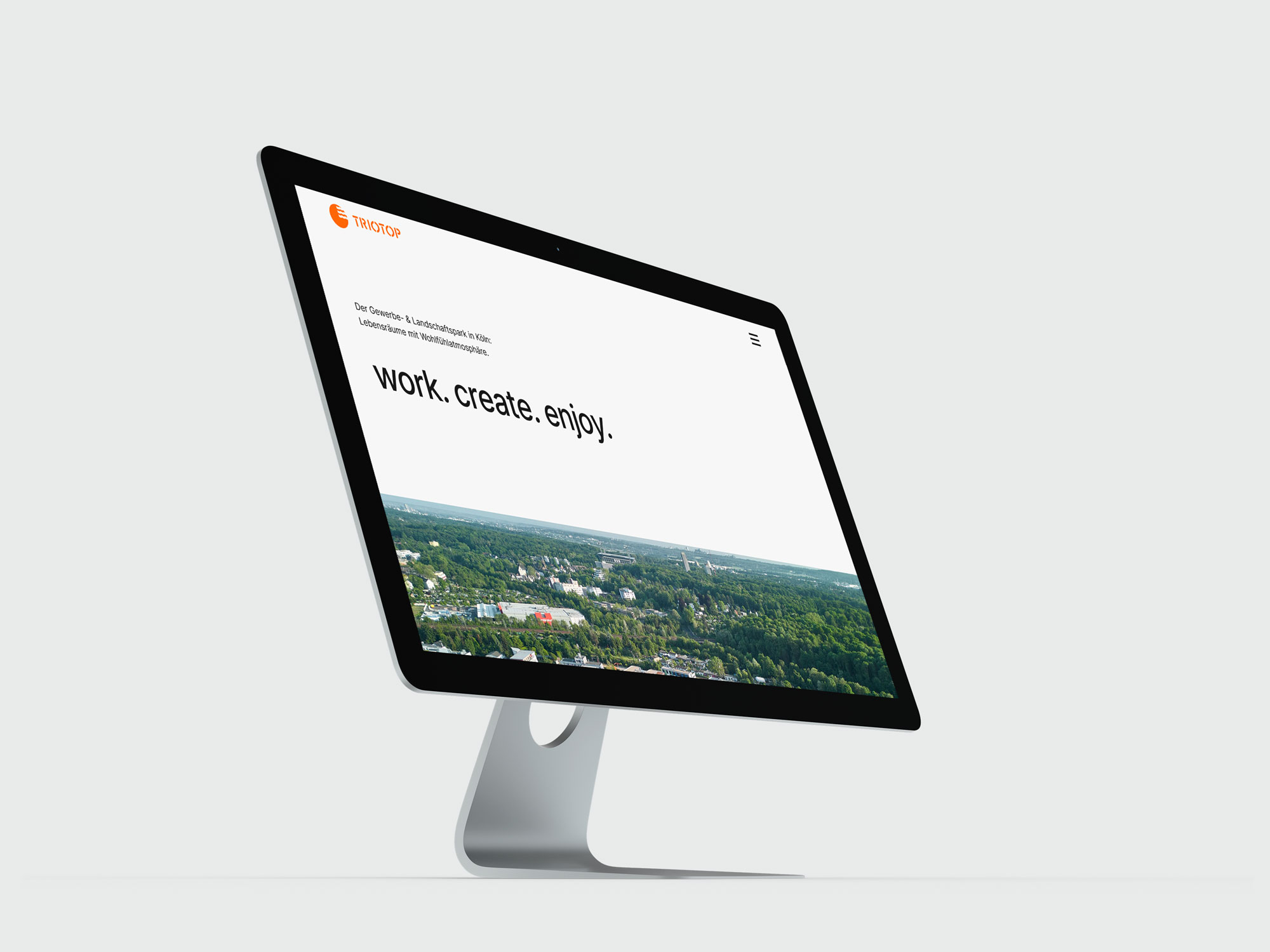 Die Homeseite der neuen Website des Triotop auf einem Mac